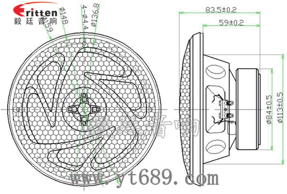 5.25寸40W同軸全頻喇叭成品圖