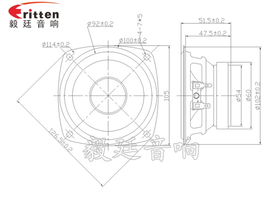 4寸中音HiFi音箱喇叭成品圖