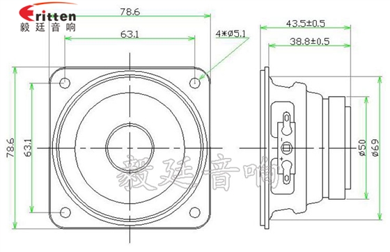 79mm13芯5W多媒體喇叭成品圖 78mm15w內(nèi)磁全頻喇叭成品圖