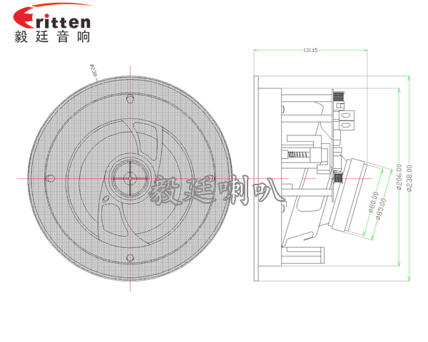 高端6.5寸吸頂式天花喇叭
